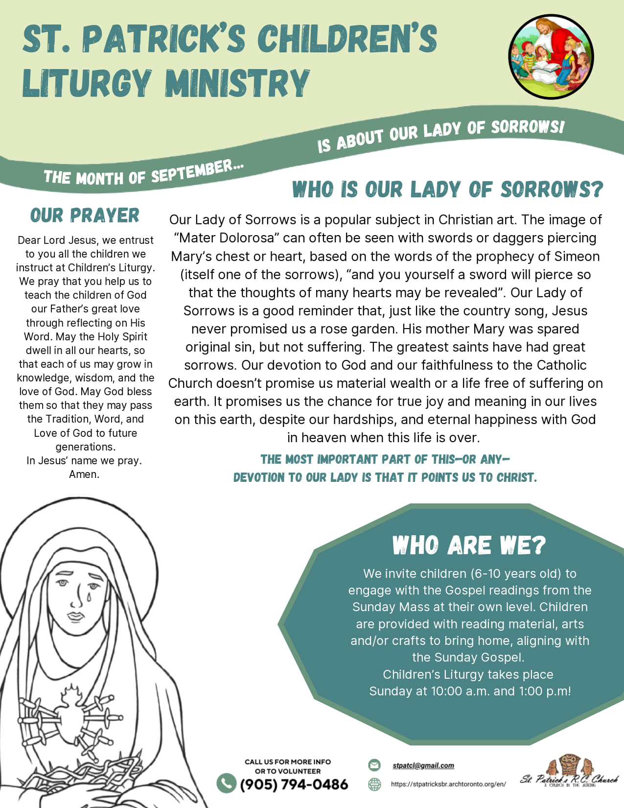 Children's Liturgy Flyer - September 2026 Children's Liturgy Flyer - September 2026