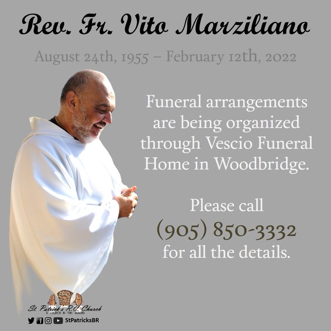 Funeral Arrangements for Father Vito