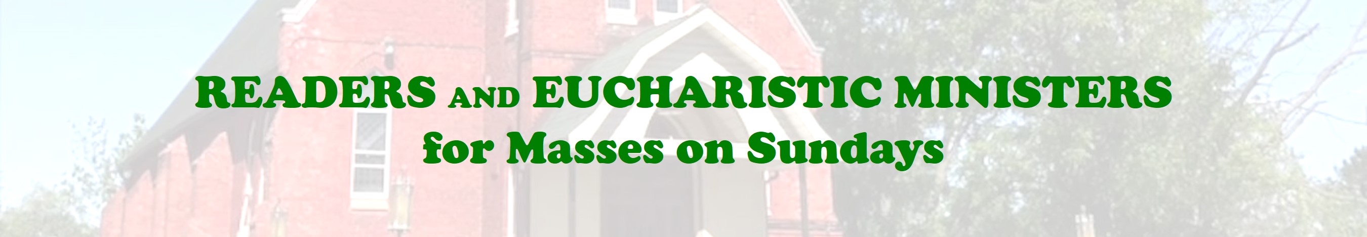 Header: Sunday Readers and Eucharistic Ministers