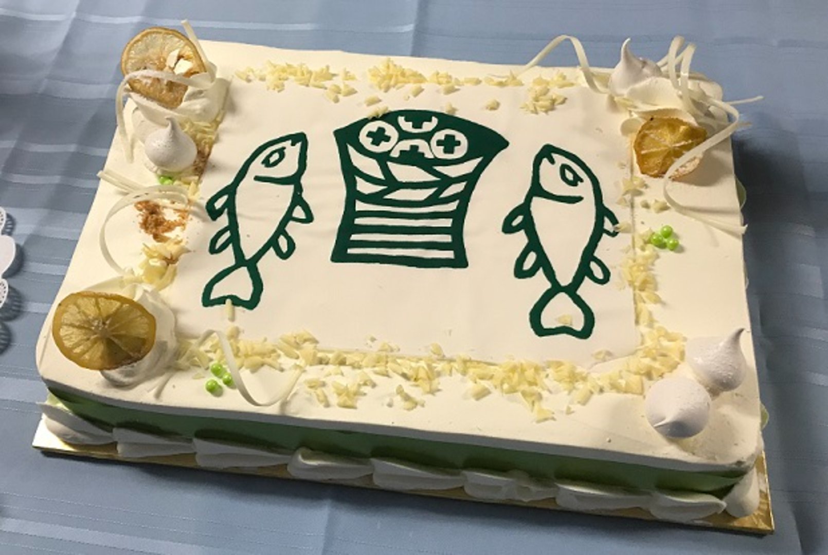 Specially made Loaves and Fishes cake