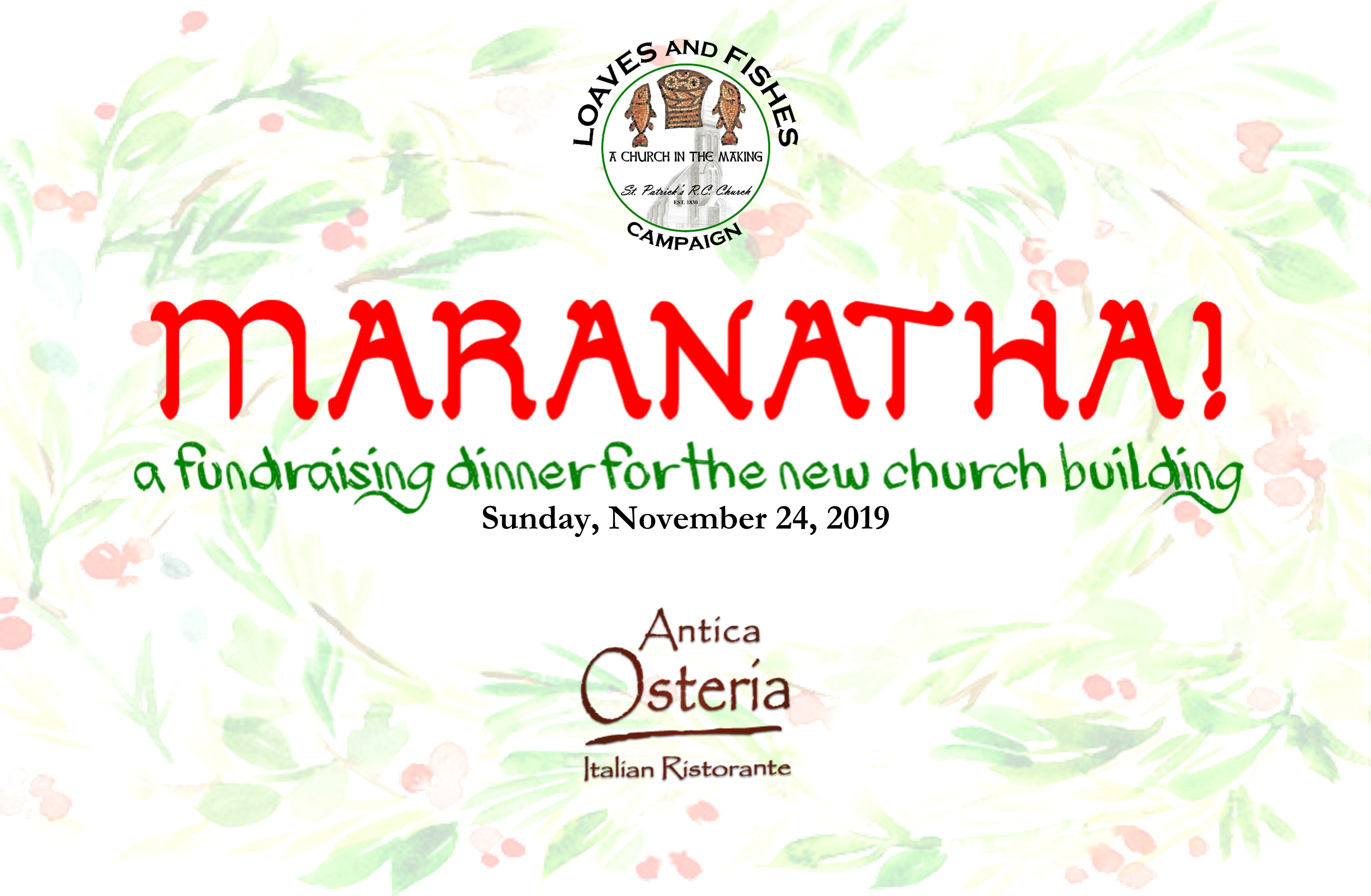 CTA: "Maranatha!" Fundraising Dinner