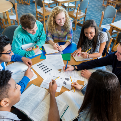 group of students studying together