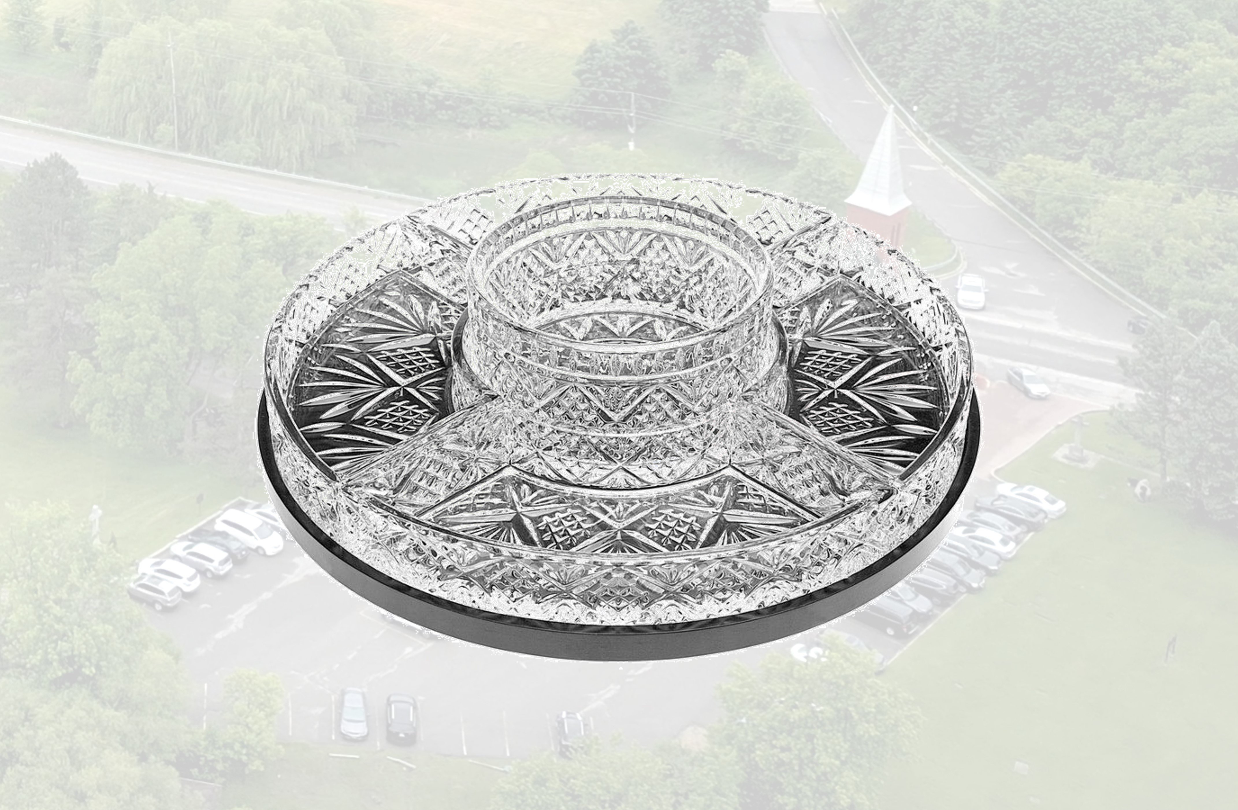 Raffle Prize: Godinger Dublin Crystal Lazy Suzan serving tray