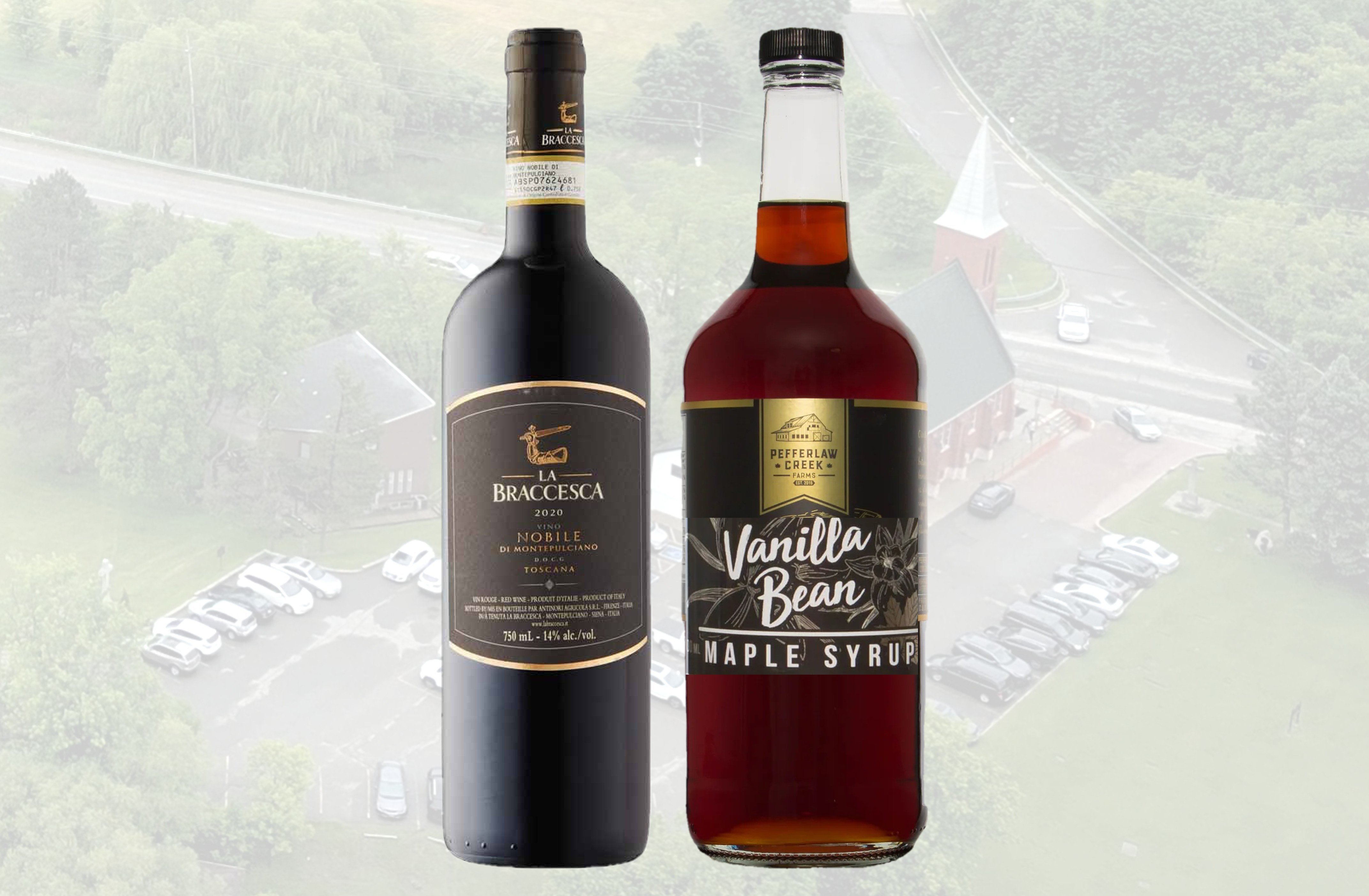 Raffle26 Prize - Bottle Package (La Braccesca 2022 + Pefferlaw Creek Vanilla Bean Maple Syrup)