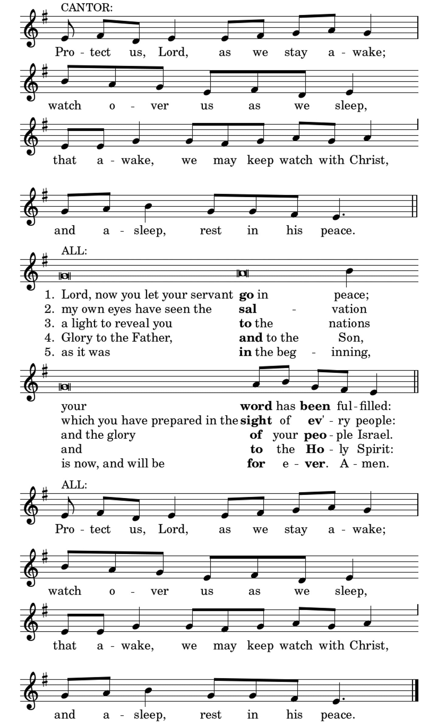 Gospel Canticle: Nunc Dimitis Gospel Canticle: Nunc Dimitis